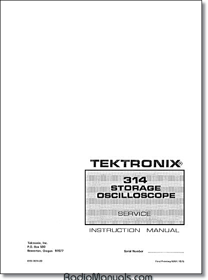 Tektronix 314 Service Manual Tektronix 314 Service Manual